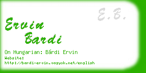 ervin bardi business card